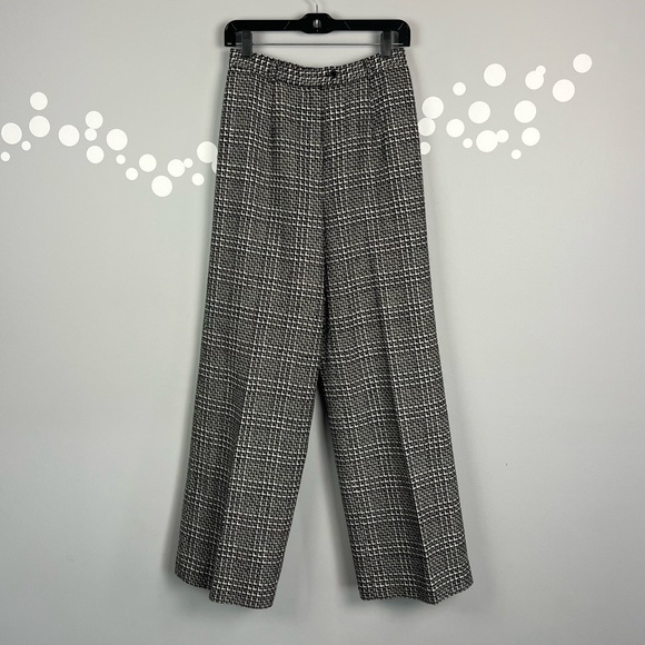 Talbots Vintage Herringbone Wide-Leg Pants Size 4 - Picture 1 of 7